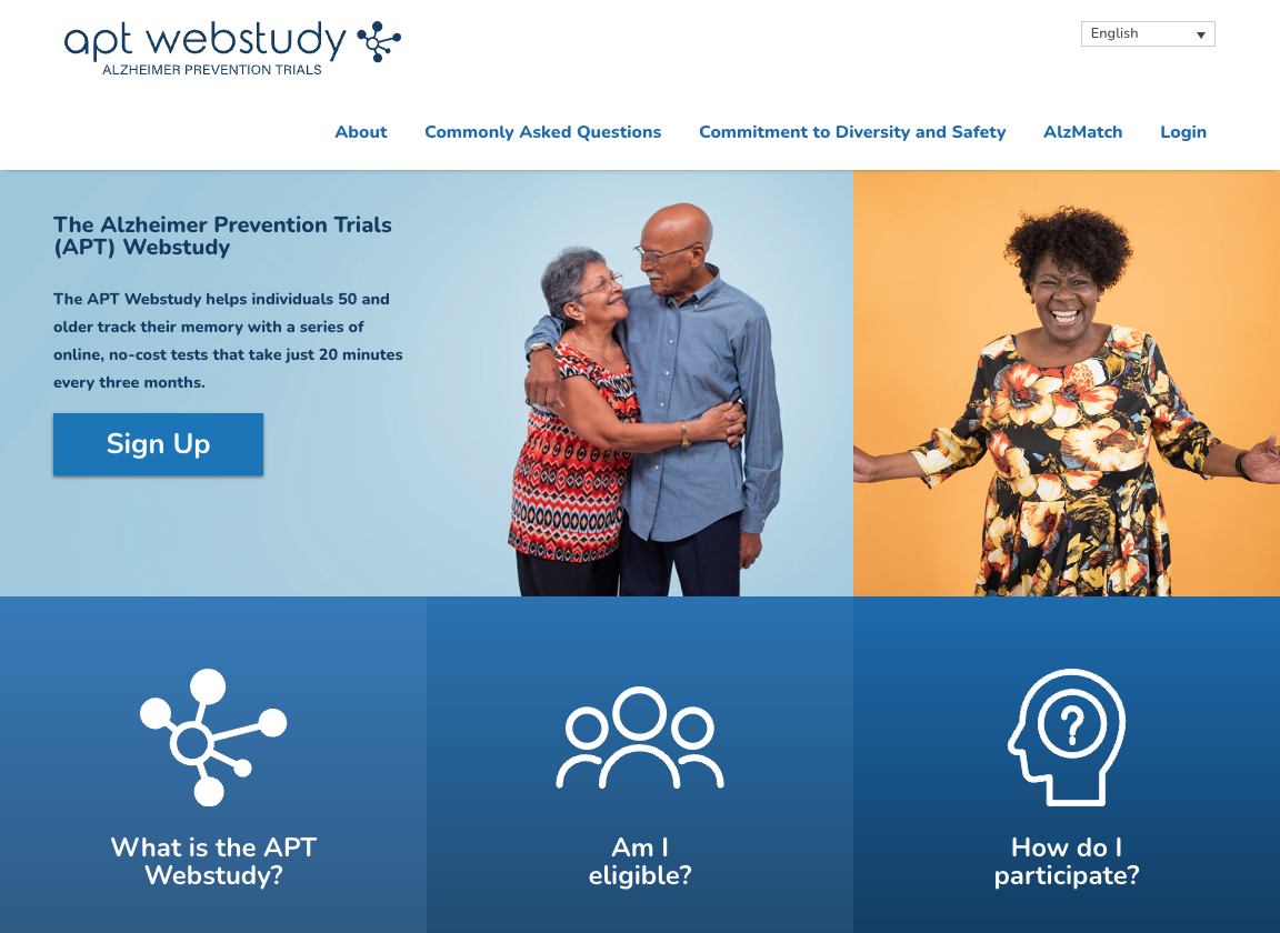 An image of the Apt Webstudy homepage.